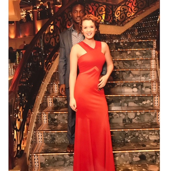 david's bridal red ball gown